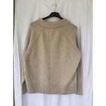 Aerie Cropped Cable V Neck Polo Sweater Oatmeal Chunky Cozy Women’s Size XS Photo 4