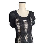 Baby Phat  Y2K Black Knit Draped Distressed Dress Size L Photo 5
