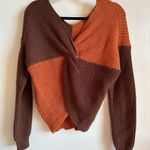 No Boundaries  sweetheart wrap sweater brown and tan size 11/13 Photo 1