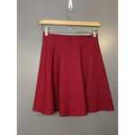 Charlotte Russe  Skirt Womens Medium Red Textured Skater Flare Stretch Made USA Photo 1