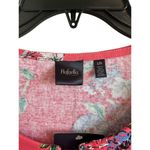 Rafaella  Women's Large Pink Floral Short Sleeve Round Neck Cotton Blouse Top Photo 6