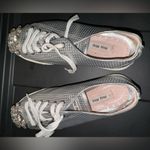 Miu Miu   Swarovski crystal toe-cap sliver sneakers flats size 38.5 8.5 Photo 4
