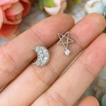 Sterling Silver Gemstone Stars And Moon Earrings Photo 0