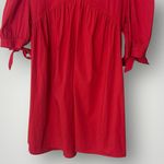 s’edge Red Cotton Puff Sleeve Babydoll Dress‎ Small Photo 3