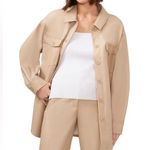 Halogen  faux leather shirt jacket Photo 0