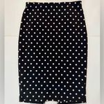EXPRESS Black and White High Waist Midi Polka Dot Pencil Skirt Size 8 Photo 1