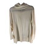Coldwater Creek Womens Cream Cowl Neck Sweater L Merino Wool Blend Ribbed Hem Photo 1