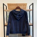 J.Crew Velour Navy Pullover Hoodie w/Side Pockets, Small Photo 5