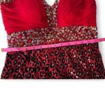 American Vintage Riva Red Sequin Leopard Rhinestone Pageant Prom Gown Sz 6 Photo 5