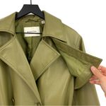 Babaton Tabloid Trench Coat Vegan Leather Olive Green S Photo 5