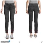 Driftwood  Jackie Washed Black Embroidered Raw Hem Jeans Photo 1