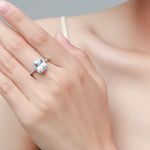 Sterling Silver SIZE 7 925 Emerald Cut Classic Luxury Rectangle 3CT AAAAA CZ Ring Photo 4