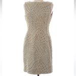 Lafayette 148 New York Knee Length Formal Beige White Cream Dress Size 6 Small S Tan Photo 5