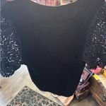 Central Park West Black Ribbed Button-Up Top. Center Park west. Size medium. Photo 5