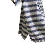 Madewell Striped Boxy Lace Up Tie Blouse Short Sleeve Linen Top Blue White Small Photo 5
