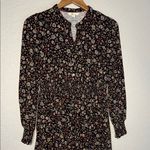 Boden Brown Floral Long Sleeve Smocked Mini Dress Ditsy Notch V Preppy Chic 8R Size 8 Photo 2