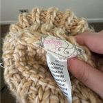 Free People  | Tan Knit Winter Hat with Large Pom Pom Photo 2