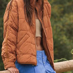 Free People  FP Movement Pippa Packable Puffer Jacket Toasted Coconut NWT Large Photo 0