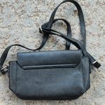 Leather Silver Ring Crossbody Bag Black Photo 3