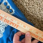 Lady‎ Carol vintage long sleeve dress blue lace trim Size M Photo 7