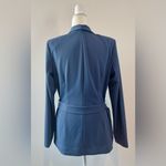 White House | Black Market WHBM Slate Blue Slip On Belted Blazer Jacket Size 12 Photo 4