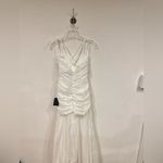 Lulus NWT  Dream Elegance White Ruched Rosette Drop Waist Maxi Dress Size Medium Photo 5