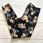 Torrid Black Floral Leggings 1 1X Stretchy Workout Cotton Spandex Ankle Length Photo 3