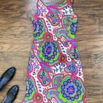 Jude Connally • Mary Pat Dress sleeveless mini sheath paisley bright pink green Size XS Photo 0