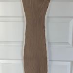 Rib Knit MIDI Dress Tan Photo 2