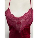 Petra Fashions Velvet Cami Top Lace Trim Burgundy Sleeveless Lingerie Tank Large Red Photo 1
