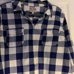 Old Navy  blue and white plaid shirt Photo 1