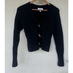 & Other Stories & Other Stories Black Wool Mohair Blend Cardigan Sweater Gold Dinosaur V Neck XS Photo 4
