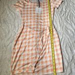 41 Hawthorn Size S Peach White Plaid Knit Pencil Dress NWT Stretch Summer Career Orange Photo 8