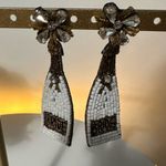 Beaded Champagne BRIDE Earrings White Photo 1