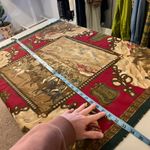 Vintage Red & Green Horse Girl Printed Oversized Square Scarf Wrap Photo 10