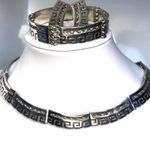 STERLING MID CENTURY MODERN CHOKER BRACELET EARRINGS COLLECTIBLE ARTICULATED SET Silver Photo 11