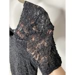 VTG 90s LIA Women's Medium Black Lace Blouse Whimsigoth Grunge Witch Goth USA Photo 1