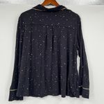 Soma Cool Nights Dazzling Dot Black Pajama Shirt button front notch collar sz XL Photo 1