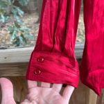 Karen Scott II Women's Vintage Shiny Red Long Sleeve Button Down Shirt Size 2X Photo 4