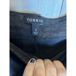 Torrid  Skirt Womens 3 Black Midi Full Zip Asymmetrical Nylon Stretch EUC Photo 3