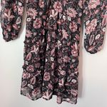 Madewell Amalia Metallic Paisley Floral Tiered Mini Dress Pampas Blooms Black 4 Photo 2