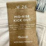 Madewell Women's Size 26 Mid Rise Kick Out Crop White Denim Jeans NWT Summer Photo 2