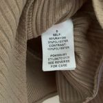 Prómesa Women’s Small Boutique PROMESA Solstice Blooms Sand Tan Ribbed Floral Sleeve Thong Bodysuit Photo 5