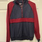 Honey Punch Blue and red quarter zip pullover Photo 0