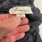 Forever 21 Lace Sheer Nylon Charcoal Top Womens Small Short Sleeve Sheer Photo 7