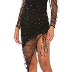 For Love & Lemons Clemence Midi Dress in Noir Photo 3