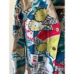Fun Colorful Boat Harbor Print Jacket Additions by Chicos Size 1 Medium 8 Photo 1