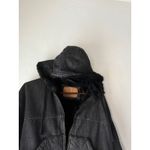 American Eagle  Outfitters Black Denim Sherpa Lined Hooded Jacket Women Small Photo 2