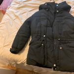 ZARA Black  hooded puffer jacket Size XS Photo 3