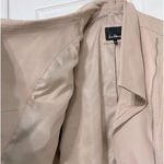 Sam Edelman  Lamb Leather Drape Front Bomber Jacket Neutral Blush Pink Size Small Photo 6
